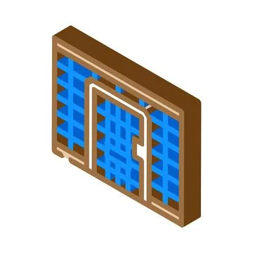 Jail cell bars crime isometric icon vector illustration Stock Illustration