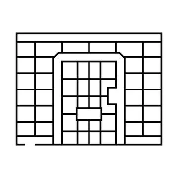 Jail cell bars crime line icon vector illustration Stock Illustration
