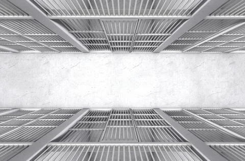Jail Cell Corridor Top Stock Illustration