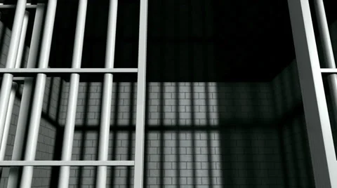 Jail cell  door close closup front Stock Footage