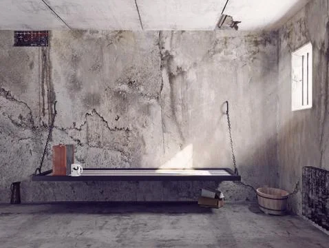 Jail cell interior Stock Illustration