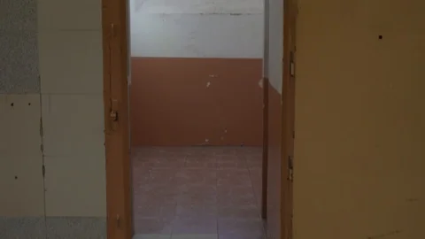 Jail cell - video camera slowly enters the jail cell and rises to the window Stock Footage 120872086