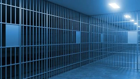 Jail cells bars representing imprisonment and incarceration concept Illustration