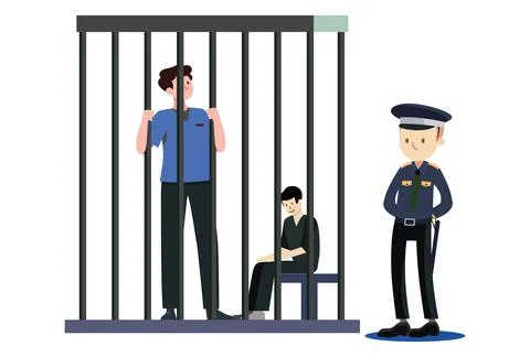 Jail Concept Illustration Vector Style Illustration Stock Illustration