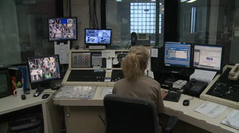 Jail Control Room Stock Footage 36573648
