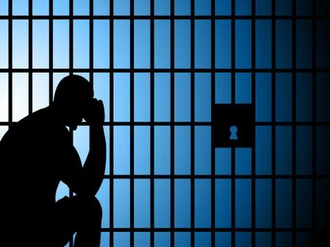Jail copyspace represents take into custody and arrest Stock Illustration