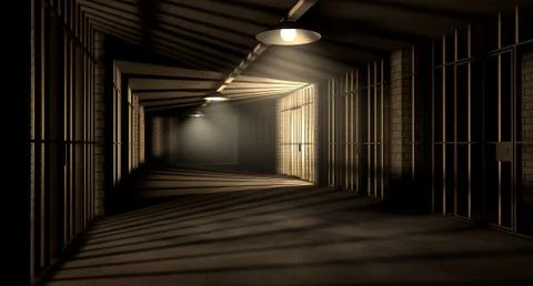 Jail corridor and cells Illustrazione stock