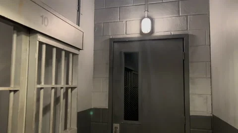 Jail hall door cell prison Stock Footage 229510418