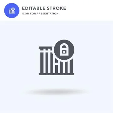 Jail icon vector, filled flat sign, solid pictogram isolated on white, logo 스톡 일러스트