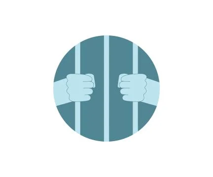 Jail, prison icon. Vector illustration, flat design. Illustrazione stock