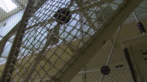 Jail with white paintings Video stock 84974489