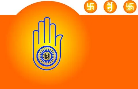 Jain emblem, flag, swastica Stock Illustration