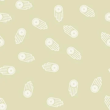 Jainism religion line seamless pattern Stock Illustration