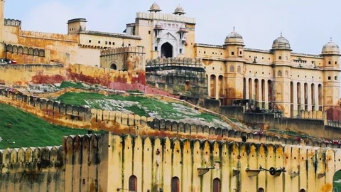 Jaipur Amber Fort 库存影片 100076478
