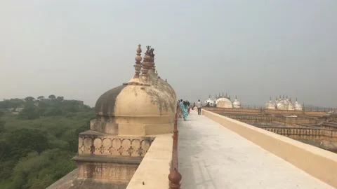 Jaipur, India - Empty roofs of old buildings part 5 Video stock 132813091