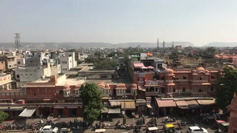 Jaipur, India - View of the city from the height of the old palace part 4 Stock Footage 132812460