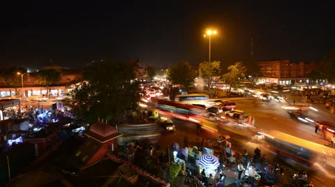 Jaipur night time lapse Stock Footage 40346470