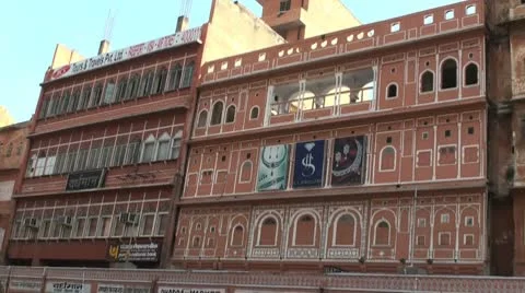 Jaipur-Pink Architecture-1 Stock Footage 10680003