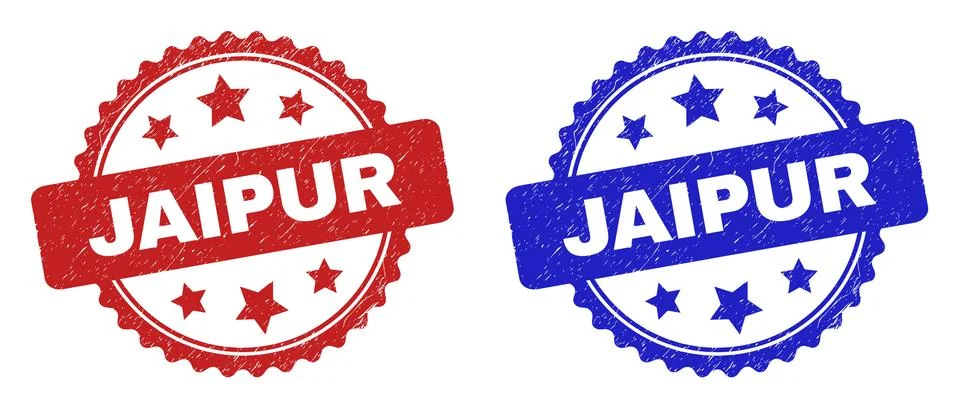 JAIPUR Rosette Seals Using Rubber Style Stock Illustration