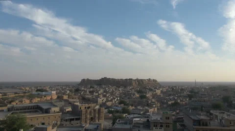 Jaisalmer view with clouds  Stock Footage 24603166