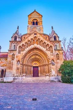 Jak Chapel in Vajdahunyad Castle's courtyard, Budapest, Hungary Stock Photos