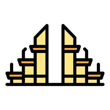 Jakarta architecture icon vector flat 스톡 일러스트