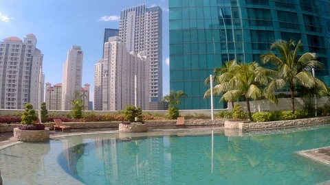 Jakarta Central Park Pool Stock Footage 108980546