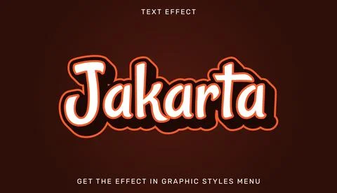 Jakarta editable text effect in 3d style Illustration