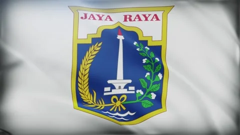 Jakarta Flag Stock Footage 332212367
