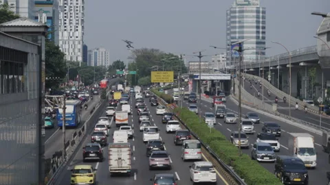 Jakarta Heavy Traffic Video stock 343566473