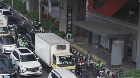 Jakarta Heavy Traffic Video stock 343566481