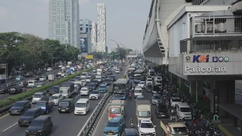 Jakarta Heavy Traffic Video stock 343566518