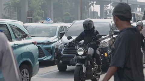 Jakarta Heavy Traffic Video stock 343568647