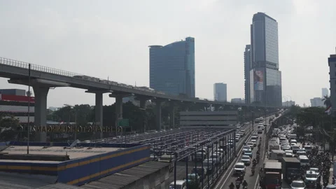 Jakarta Heavy Traffic Stock Footage 343569159