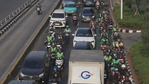 Jakarta Heavy Traffic 스톡 동영상 343569699