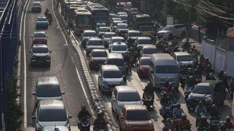Jakarta Heavy Traffic Stock Footage 343570294