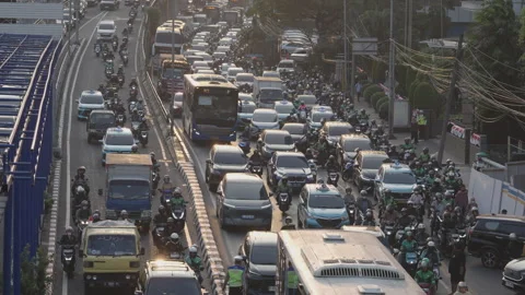 Jakarta Heavy Traffic Video stock 343941905