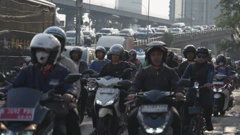 Jakarta Heavy Traffic Video stock 343941909