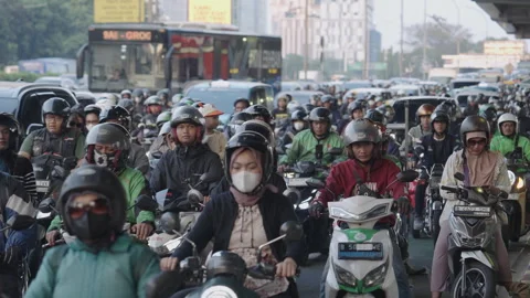 Jakarta Heavy Traffic Video stock 343942410