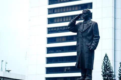 Jakarta, Indonesia. 20 April 2023. The Statur of General Sudirman located o.. Stock Photos