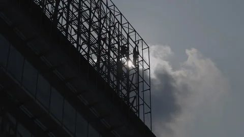 Jakarta Infrastructure Worker Stock Footage 343099173