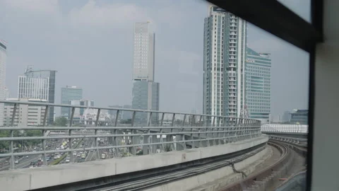 Jakarta Light Rail Transit Video stock 343566125