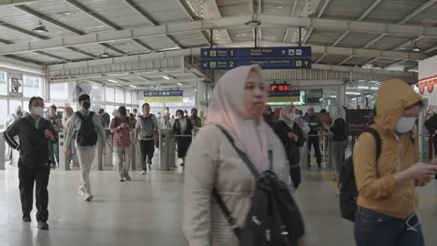 Jakarta Morning Rush Hour Stock Footage 342991853