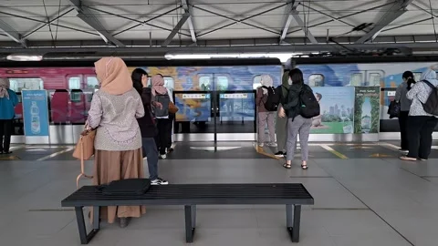Jakarta MRT Passenger Stock Footage 228841159