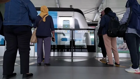 Jakarta MRT Passenger Stock Footage 228841174