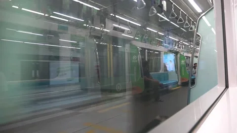 The Jakarta Mrt Train Arrived At The Station Video stock 154669048