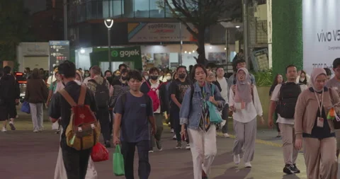Jakarta Pedestrian Stock Footage 308826643