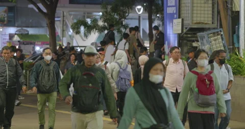 Jakarta Pedestrian Stock Footage 330655126