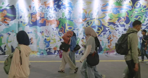 Jakarta Pedestrian Stock Footage 330655254