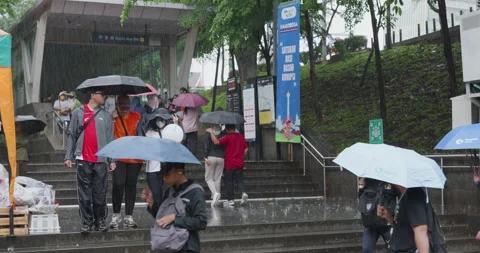 Jakarta Pedestrian In Rain Stock Footage 330720061